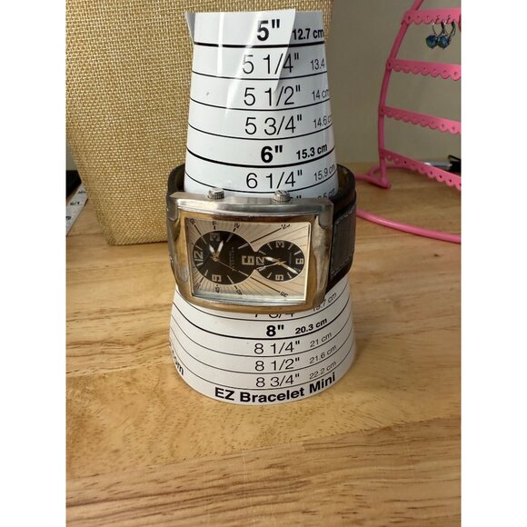 Kenneth Cole Reaction Mens Dual Dial Black & Silver Watch Stainless NOT TESTED - Picture 12 of 14